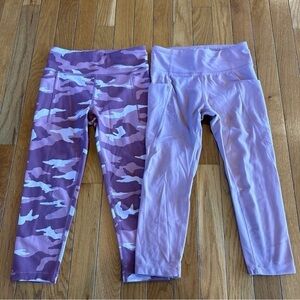 2 Pairs Athleta Girl Size M 8/10 High Rise Stash Your Treasures Capri Leggings